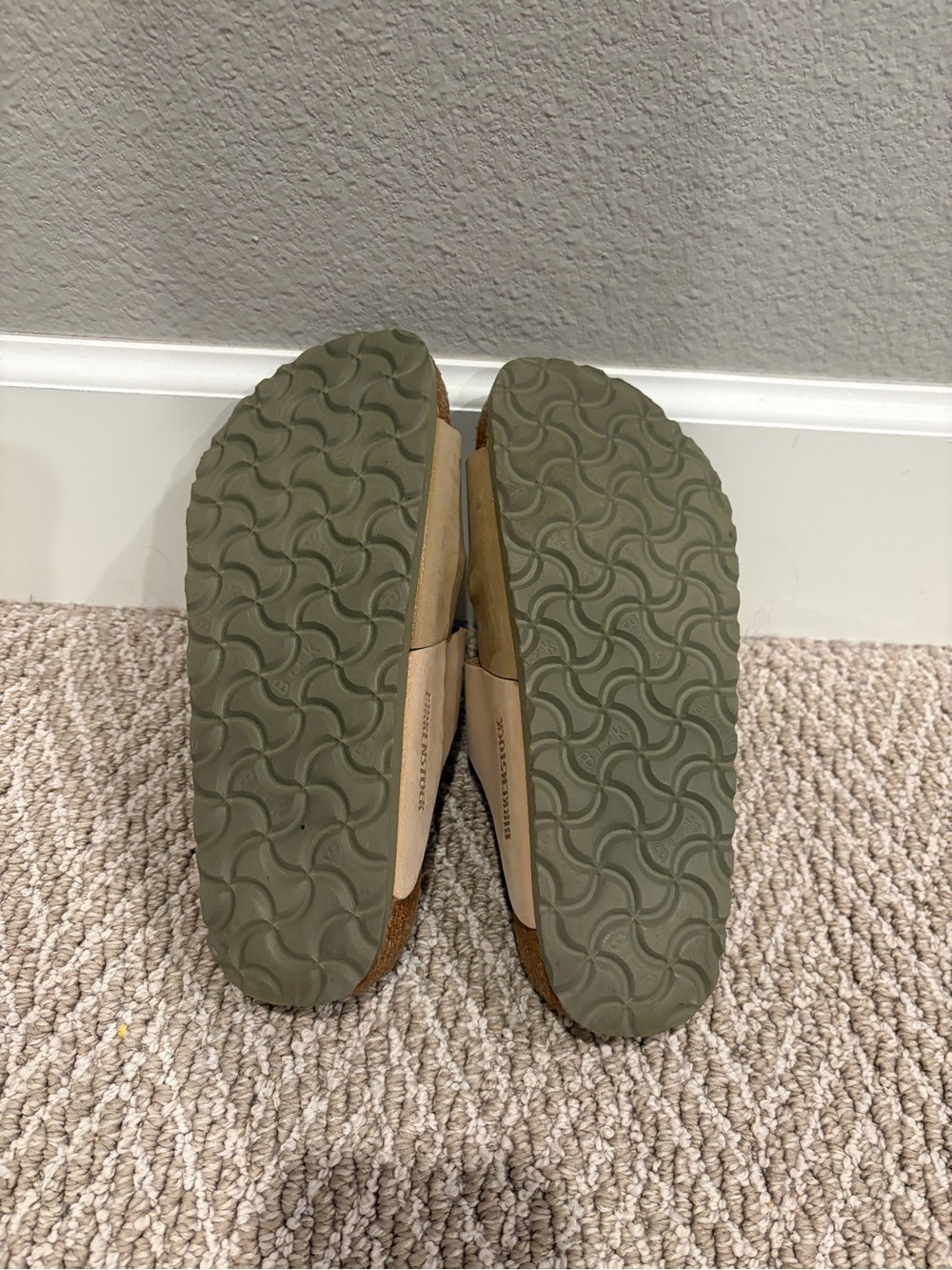 Birkenstock Women’s Two-Band Sandals in Beige and Tan - Picture 2 of 3